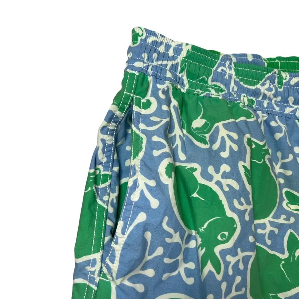 Vilebrequin Rabbit Print Swim Trunks MENS XL Green 6" Board Shorts NO LINER - Picture 10 of 14